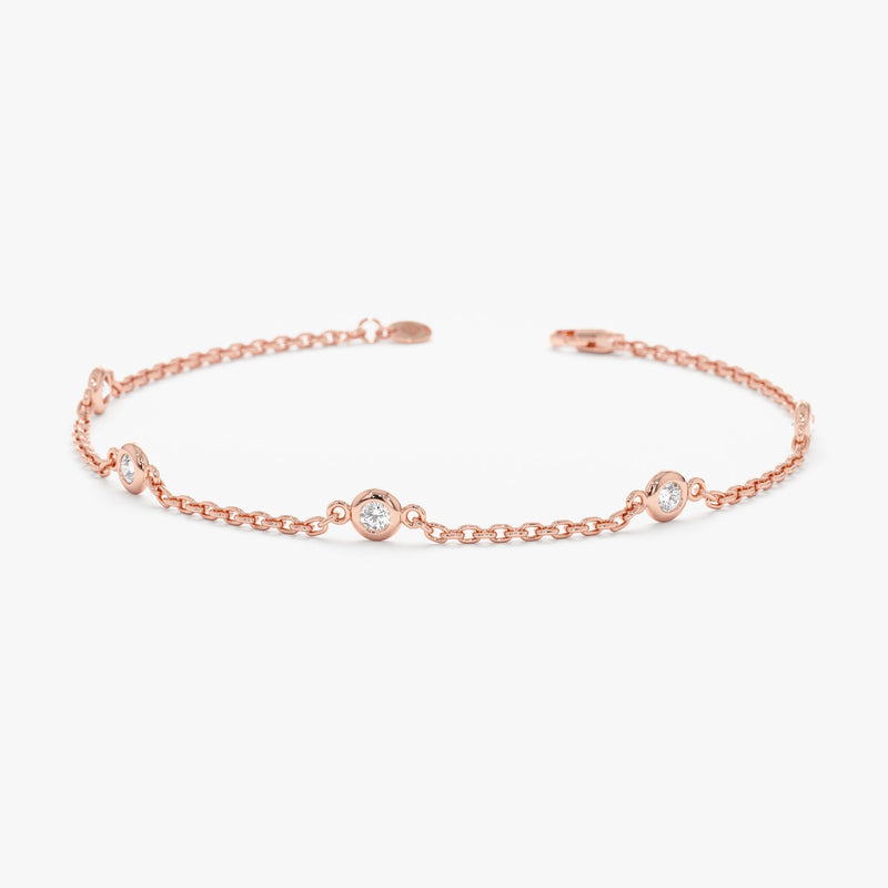 Rose Gold Diamond By the Yard Bracelet