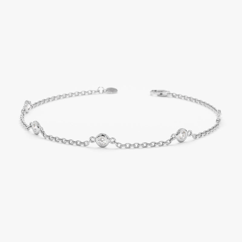 White Gold Diamond By the Yard Bracelet