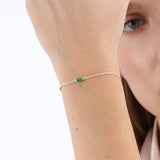 Octagon Cut Emerald String Bracelet, Tierney