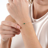 Octagon Cut Emerald String Bracelet, Tierney