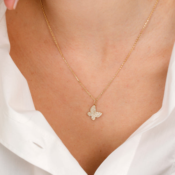 petite pave diamond butterfly charm