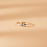 Solid Gold & Diamond and Aquamarine Engagement Ring, Nova
