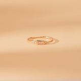 Handcrafted Diamond and Baguette Morganite Gold Ring, Amelia