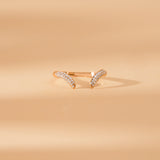 Handcrafted Natural Diamond Open, Cuff Ring, Xenia