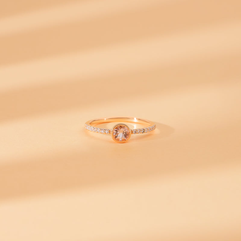 Solid Gold & Diamond and Morganite Engagement Ring, Nova