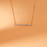 Handmade & Solid Gold Diamond Bar Pendant Necklace, Danna