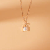 Minimalistic Natural Diamond Padlock Necklace, Patty