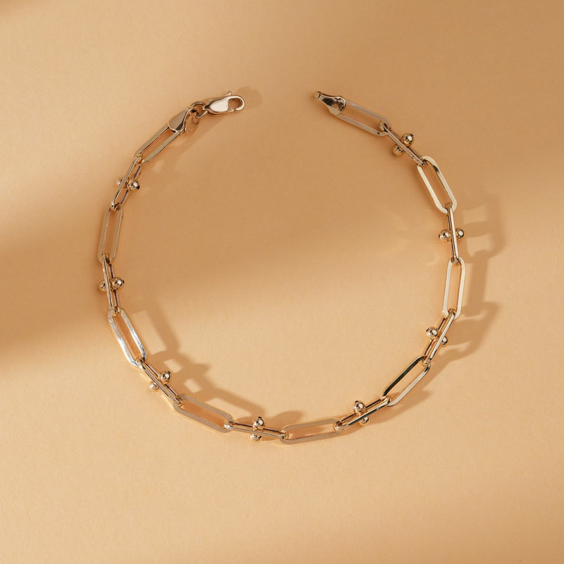 paperclip chain in beaded design