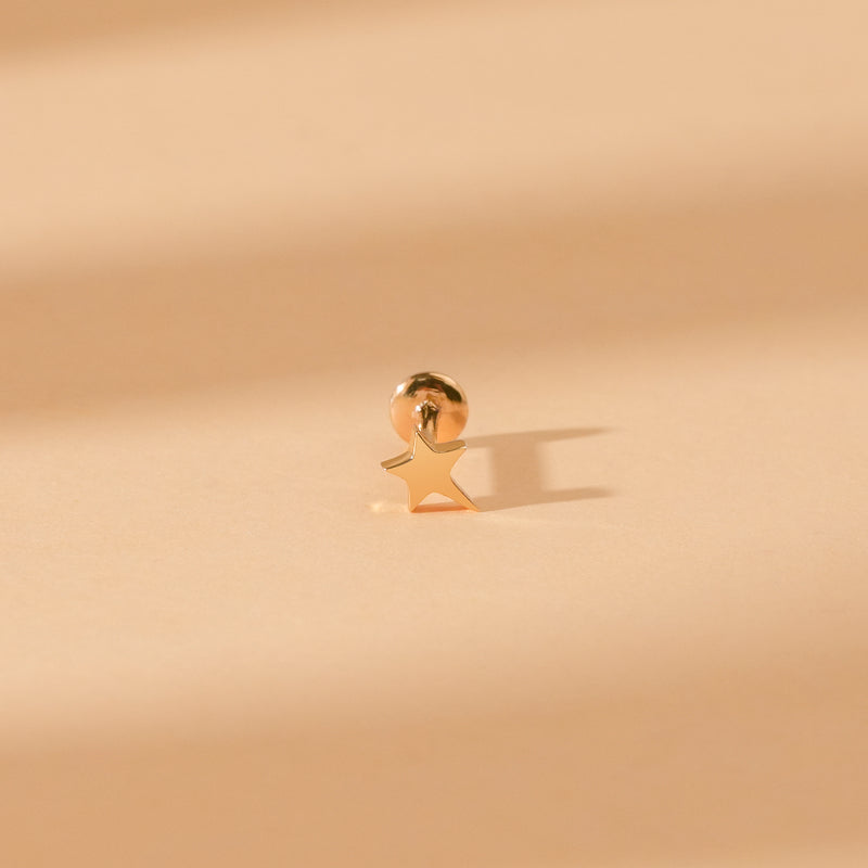 Solid Gold Shooting Star Piercing