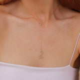 diamond gold snake lariat necklace