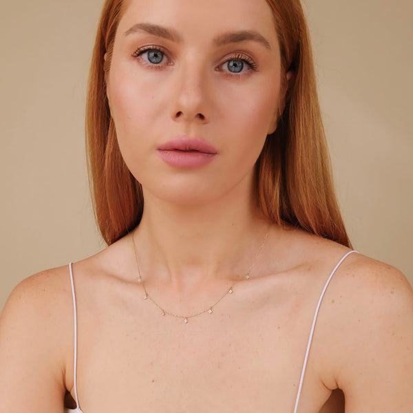 solid gold handmade layering choker