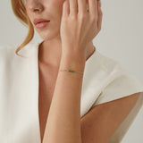 Princess Cut Emerald Cuban Chain Bracelet, Lyriavelle