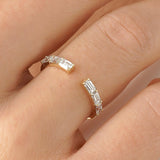 Emerald Cut Diamond Cuff Ring, Jaeva