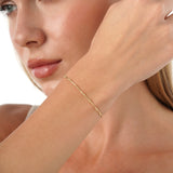 Solid Gold Bamboo Link Bracelet, Arianwen