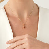 Pear Citrine Necklace with Lab-Grown Diamonds, Thessarina