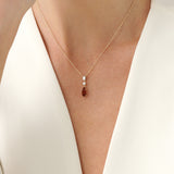Pear Citrine Necklace with Lab-Grown Diamonds, Thessarina