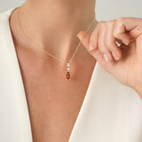 Pear Citrine Necklace with Lab-Grown Diamonds, Thessarina