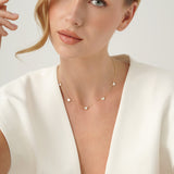 Mother of Pearl Heart Station Necklace, Aurezelle