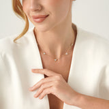 Mother of Pearl Heart Station Necklace, Aurezelle