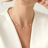 Mother of Pearl Heart Station Necklace, Aurezelle