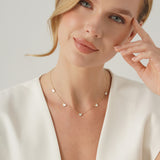 Mother of Pearl Heart Station Necklace, Aurezelle