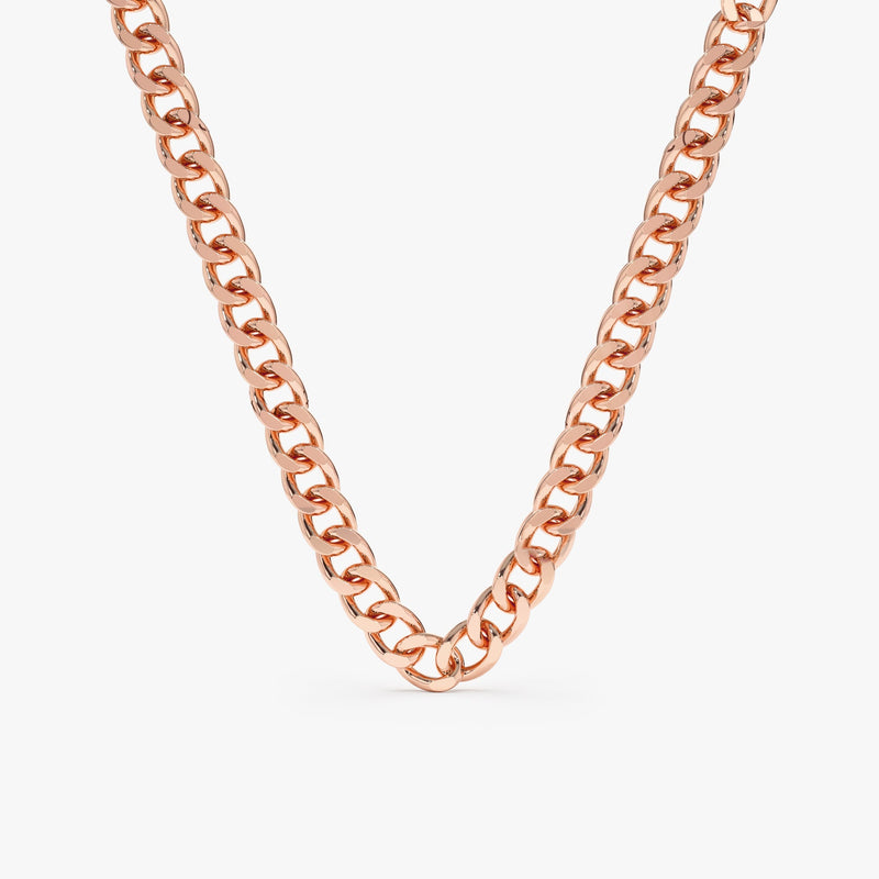 Rose Gold Thick Cuban Chain Necklaces