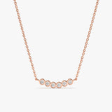 Handmade Rose Gold Diamond Bar Necklace