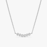 handcrafted 14k solid White Gold Natural Diamond bar Pendant necklace