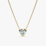 March Birthstone Aquamarine Heart Necklace, Ashly