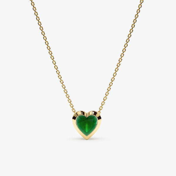 yellow gold natural emerald pendant