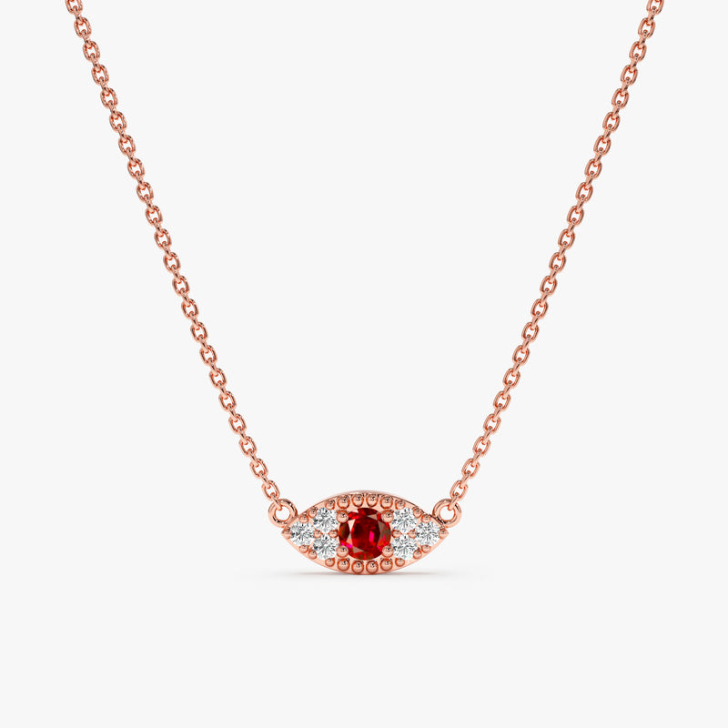rose gold diamond ruby protection choker