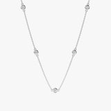 White Gold Diamond By The Yard Necklace