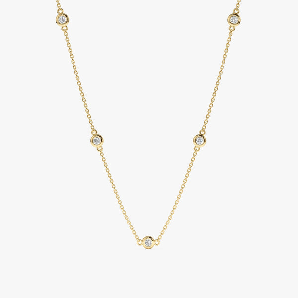 Yellow Gold Diamond By The Yard Necklace