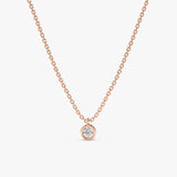 Rose Gold Bezel Diamond Necklace