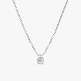 White Gold Bezel Diamond Necklace