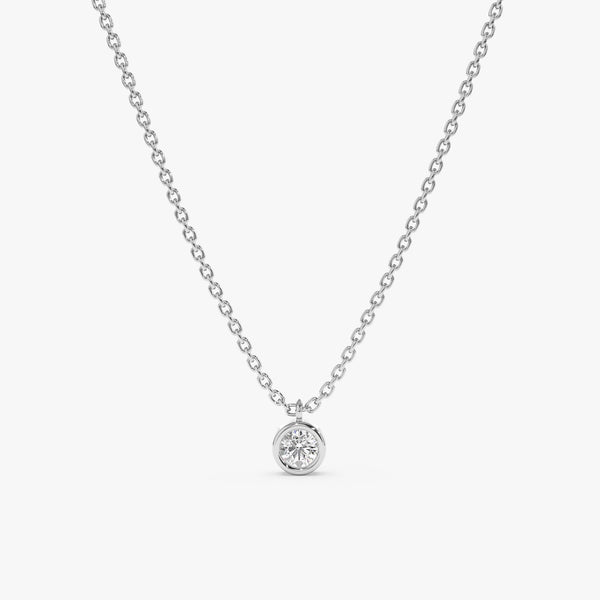 White Gold Bezel Diamond Necklace