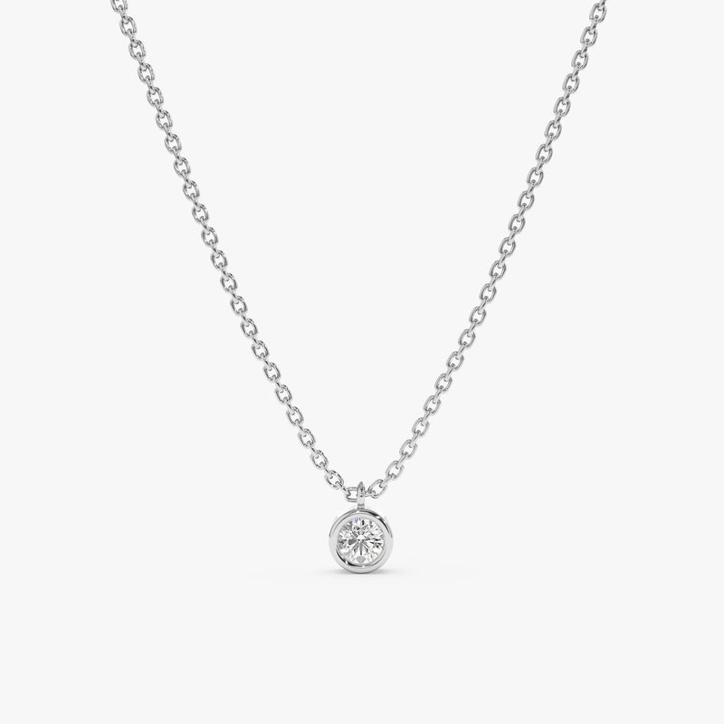 White Gold Bezel Diamond Necklace