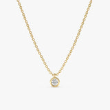 Yellow Gold Bezel Diamond Necklace