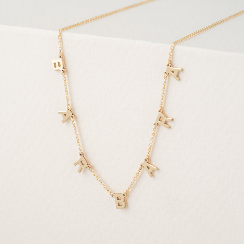 Plain Gold Name Necklace - 4 mm