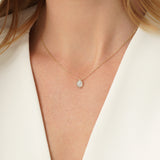 Oval Diamond Solid Gold Necklace, Yliantha