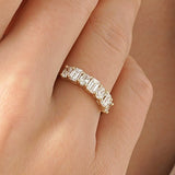 Oval & Emerald Cut Diamond Wedding Band, Thyn