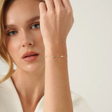 Pear Shape Lab Diamond Station Bracelet, Cyralune