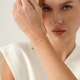 Pear Shape Lab Diamond Station Bracelet, Cyralune