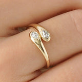 Pear Cut Diamond Wrap Ring, Rouxi