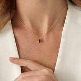 Pear Shape Solitaire Sapphire Necklace, Zoelle