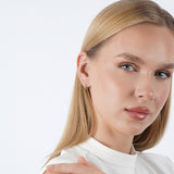 Princess Cut Peridot Huggie Earrings, River