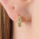 Princess Cut Peridot Huggie Earrings, River