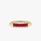 Princess Cut Ruby Ring, Lyriavelle