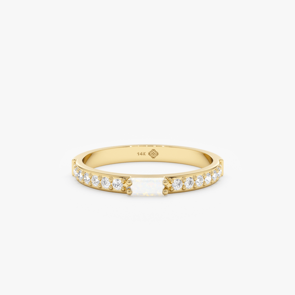 Diamond and Baguette Opal Ring, Madilyn