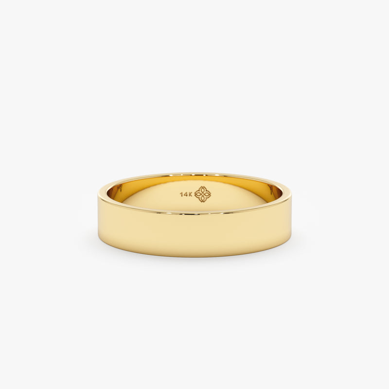 yellow gold thick wide ring